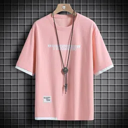 kaspy Men Printed Round Neck Polyester Pink T-Shirt-picture-16