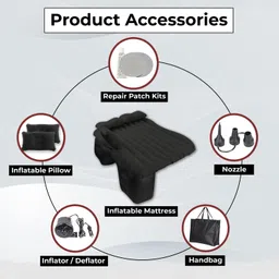 robustt Multifunctional Inflatable Car Bed Mattress with Two Air Pillows Car Inflatable Mattress|Car Bed Mattress|Car Bed Travel Pack of 1 Car Inflatable Bed image 3