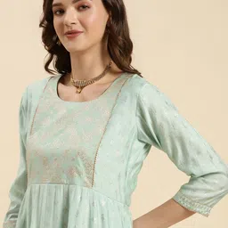 Rangita Ethnic Motifs Printed Gotta Patti Anarkali Kurta With Trousers image 2