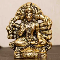ecraftindia Golden Metal Panch Mukhi Hanuman Idol-picture-36