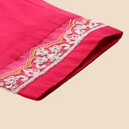 Sangria Floral Embroidered A-Line Thread Work Kurta With Trouser image 4