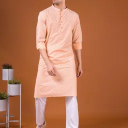 SHIWAM ETHNIX Printed Mandarin Collar Kurta With Pyjama-picture-22