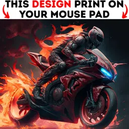 makekart Inferno Rider Motorcycle Mousepad Non Slip Base Mousepad image 2