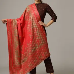HANDICRAFT PALACE Women Pink & Beige Paisley Woven-Design Shawl-picture-34