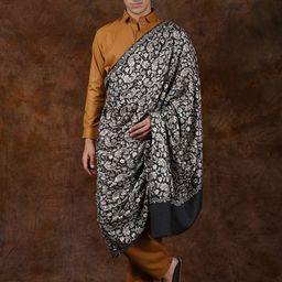 Exotic India Paisley Embroidered Woollen Shawl-picture-35