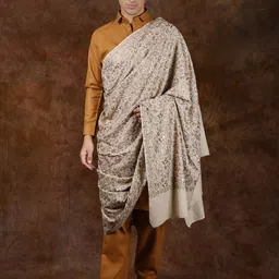 Exotic India Paisley Aari Embroidered Pure Woollen Shawl-image-54