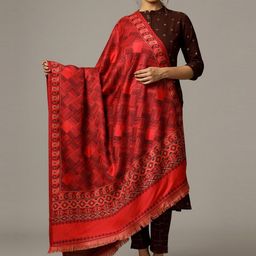 HANDICRAFT PALACE Women Pink  & Black Woven-Design Shawl-picture-31