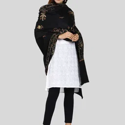 SWI Stylish Women Embroidered Pure Wool Shawl image 5