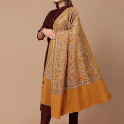 SWI Stylish Aari Embroidery Wool Shawl image 5