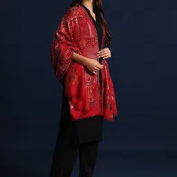 Zamour Woven Design Pure Wool Shawl image 4