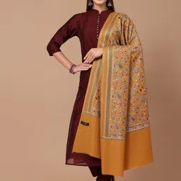 SWI Stylish Aari Embroidery Wool Shawl image 3