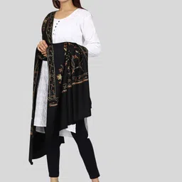 SWI Stylish Women Embroidered Pure Wool Shawl image 3