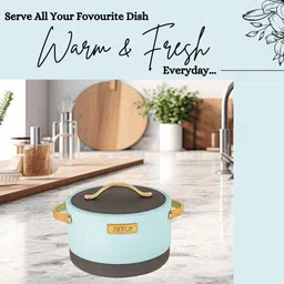 flipkart smartbuy Double Wall PU Insulated Hot Pot Inner Steel & Outer Plastic Premium Serve Casserole image 3