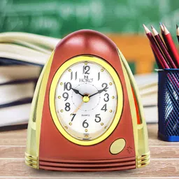 horo Analog Gold Plastic With Alarm Table Clock image 1