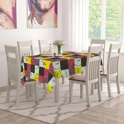 casa furnishing Polyester 6 Seater Floral, Printed, Self Design Table Cover-picture-12