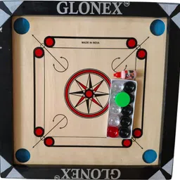 glonex SMALL CARROM BOARD FOR KIDS WITH COINS 50 cm Carrom Board image 1