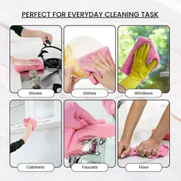 homkana All Purpose Wash Cloth & Reusable Microfiber Cleaning and Drying Wipes Cotton Cloth Clips image 4