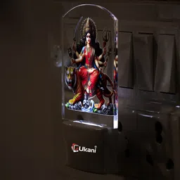 ukani AMBE MAA UV Printed Acrylic 3D Illusion White Colour LED Plug and Play Night Lamp image 3