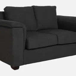 woodsworth from pepperfry Andres Chenille Fabric 2 Seater Sofa In Charcoal Grey Colour image 4