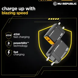 Nu Republic 45 W GaN 4 A Dual Port Mobile Charger with Detachable Cable image 5
