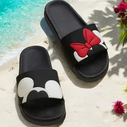 pampy angel Minnii Black Slippers, Women Home Slides, Girls Casual Chappals, Bathroom Footwear, Trendy Flipflops For Daily Wear, Walking Slippers Women Slides-picture-27