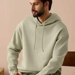 xyxx Men Full Sleeve Solid Hooded Sweatshirt image 1