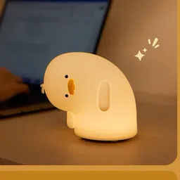 unzag New Baby Bedroom Decor Adjustable USB-Touch Sensor Duck Lamp Soft Silicone Night Lamp image 1