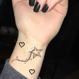 buzzhub Famous Pink Heart Designs Temporary Tattoo For Men And Woman Waterproof image 3