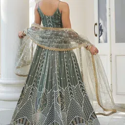 cute fellow Embroidered, Embellished Semi Stitched Lehenga Choli image 2