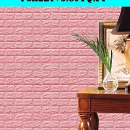 skywall 70 Light Pink 3D Brick Self Adhesive Sticker image 4