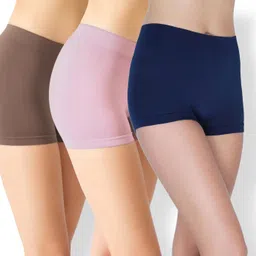 da creations Pack of 3 Solid Women Multicolor Boxer Shorts-picture-22