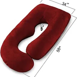amcaton ultra soft j shaped pillow Microfibre, Polyester Fibre Solid Pregnancy Pillow Pack of 1 image 3