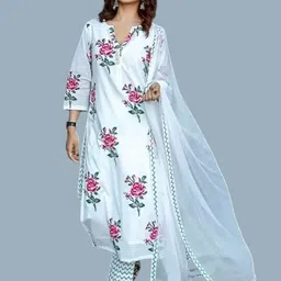 suhani creation Women Cotton Blend Kurta Pyjama Set-picture-12