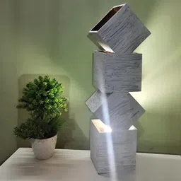 White Distress Finish Wooden Box Over The Box Table Lamp By Disoo Fashions image 3