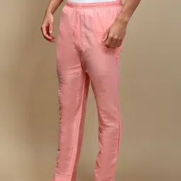 White Heart Mens Solid Pyjama Viscose Blend Elastic Waist with Side Pockets Pant Men Pyjama image 3