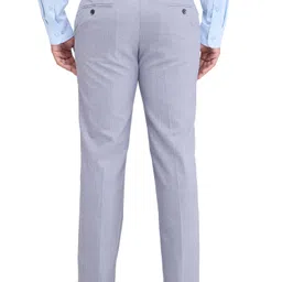 park avenue Men Regular Fit Grey Polyester Trousers image 4
