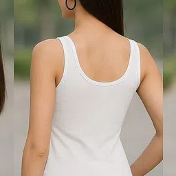 prime love Women White, White Tank Top/Vest image 2