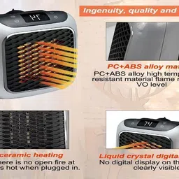 yaaristyle 800W Smart Wall Space Heater - Compact Electric Safe Fan Room Heater image 2