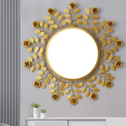 Metal Mastery Rose Stems & Leaves Decorative Mirror-image-1