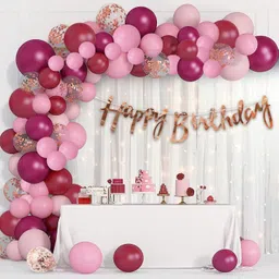 parvazkidscamp Solid Balloon Decoration Set with “Happy Birthday for Party Decoration Balloon-picture-40
