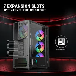 Ant Esports Elite-1120 Mid Tower Cabinet with USB 2.0 and USB 3.0 Ports Compatible with Gaming Console image 5