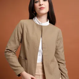 tokyo talkies Women Solid Single Breasted Casual Blazer-picture-23