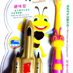 auraskin stylish extra soft kids baby toothbrush with airplane toy. Ultra Soft Toothbrush-picture-18