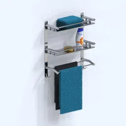 csi international Folding Towel Rack/Hanger/ Stand/Bathroom Accessories Silver Towel Holder SILVER Towel Holder image 4