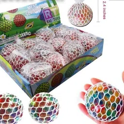 trakyworld New Squishy Mesh Ball Stress Relief Hand Fidget Toy [ 1Pcs] - 6 cm (Multicolor) Squishy ball Gag Toy image 3