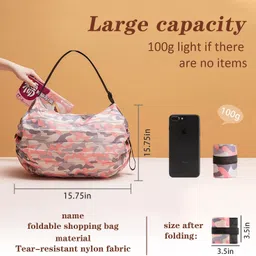 kunj sales 3 L Gym Duffel Bag - Portable Foldable Shopping Bag Large Capacity-Multi - Multicolor image 2