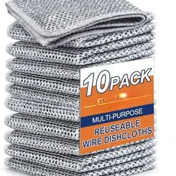 Wire Dish Cloth Cleaning Cloth Scrubber for Utensils,Non Scratch Dish Wash Cloth Scrub Pad-image-7