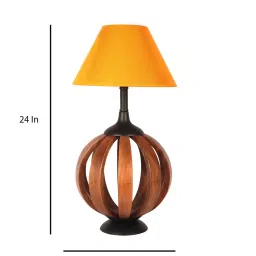 Jieun Orange Fabric Shade Table Lamp with Natural Base - By Sapphire image 5