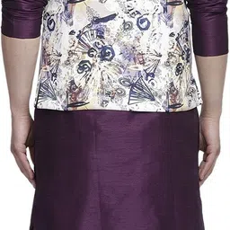 b ben Men Satin Kurta Pyjama Ethnic Jacket Set image 2