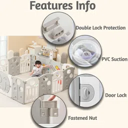 chekido 16 panel Playpen for Babies Infant Crib Cradle for Kids Toddler Play Yard Area image 5